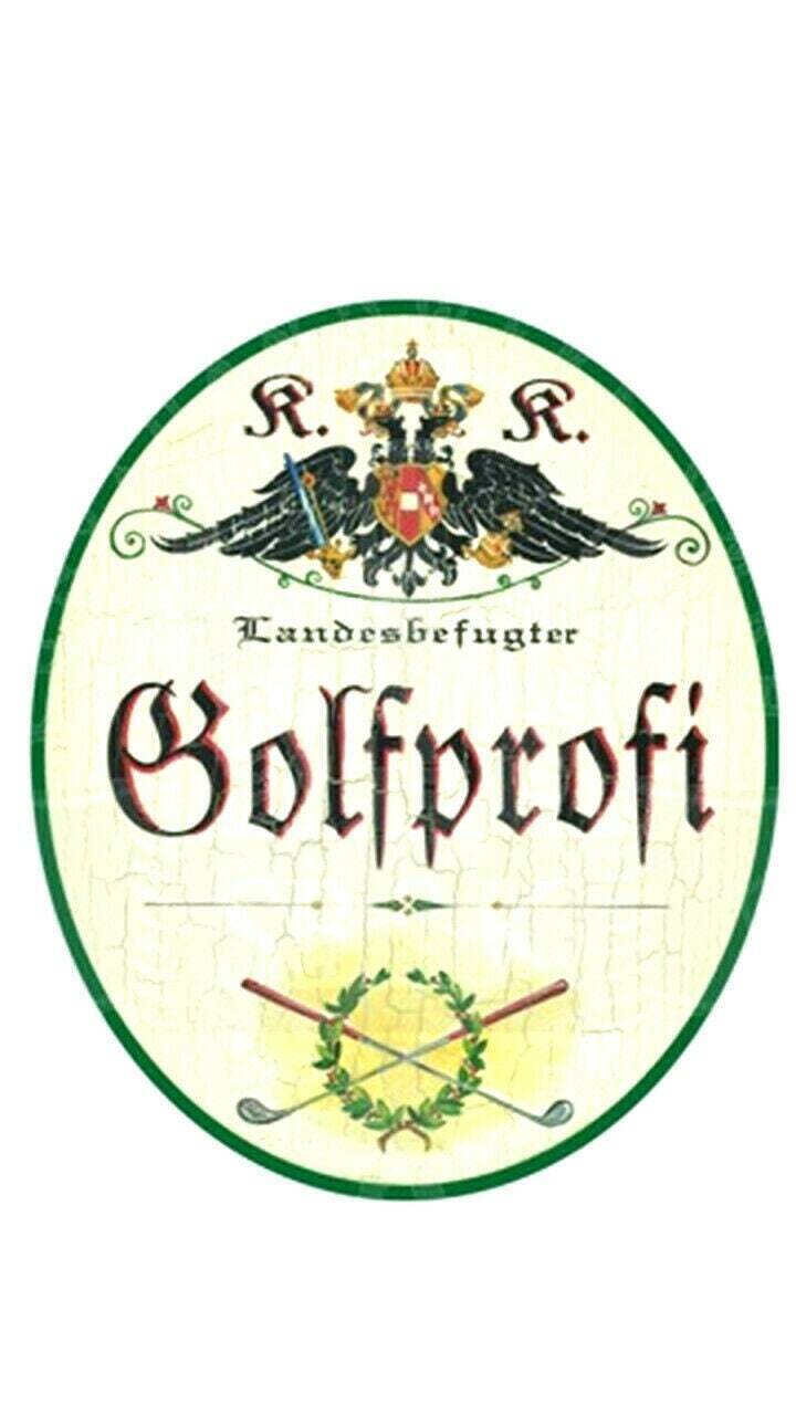Kuk nostalgie holzschild "golfprofi"