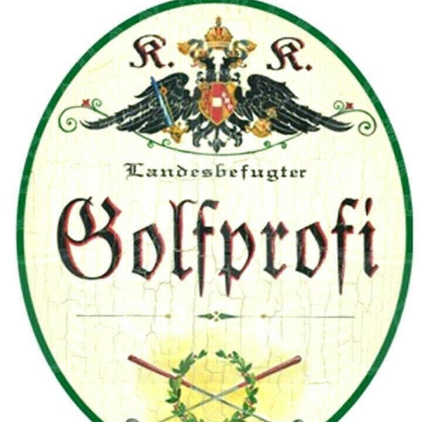 Kuk nostalgie holzschild "golfprofi"