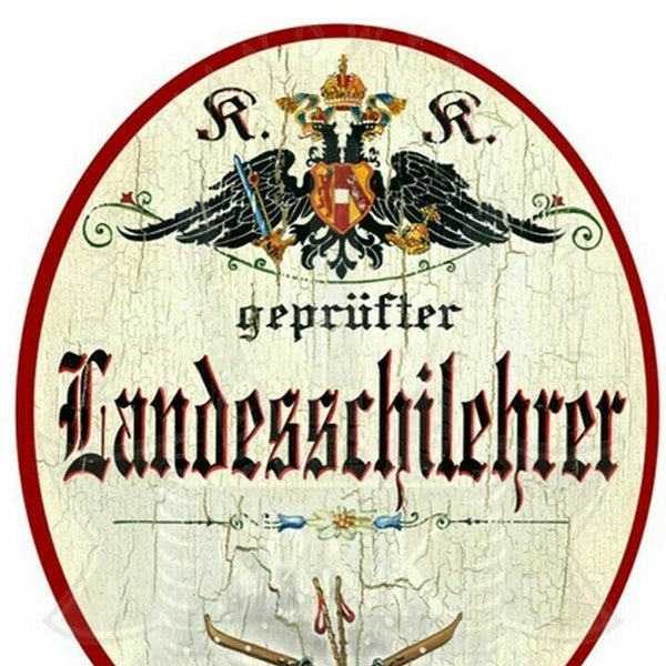 KuK Nostalgie Holzschild "Landesschilehrer"
