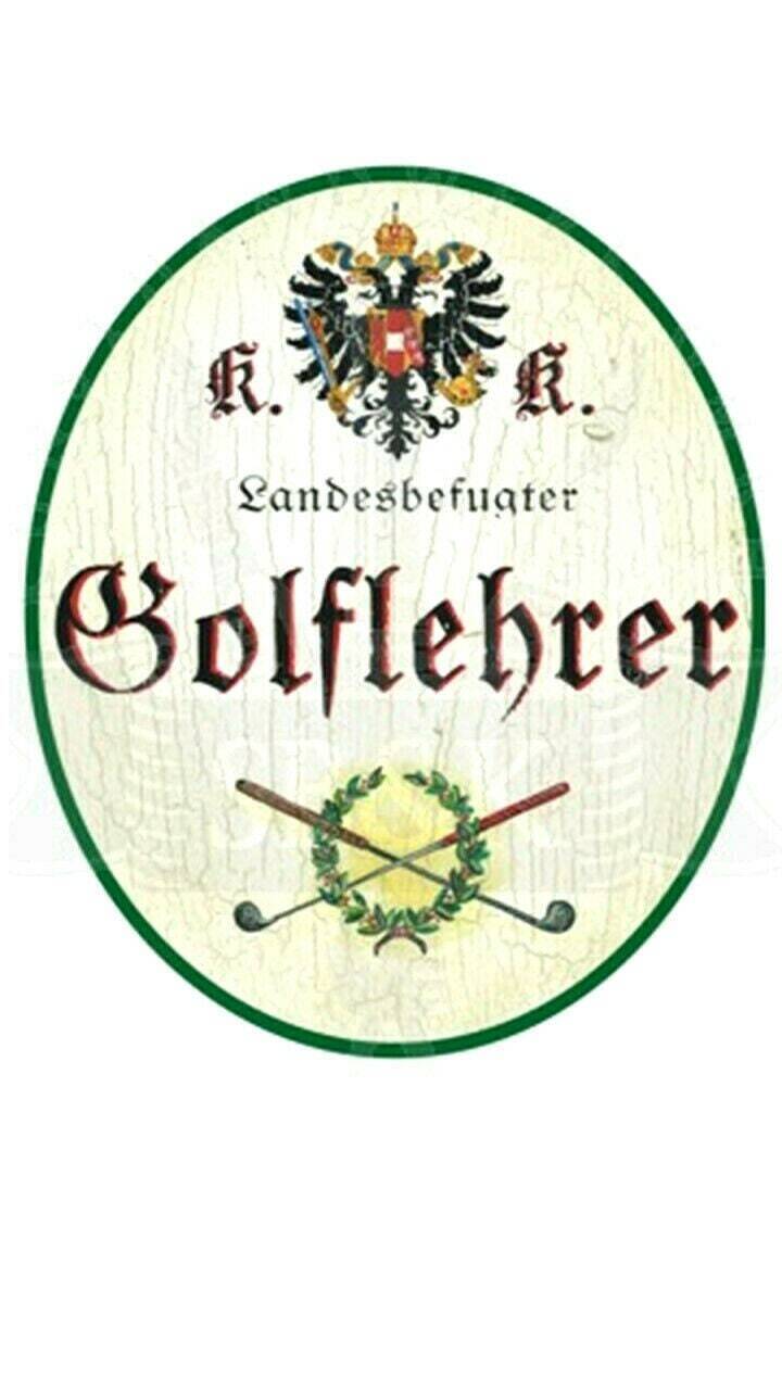 Kuk nostalgie holzschild "golflehrer"