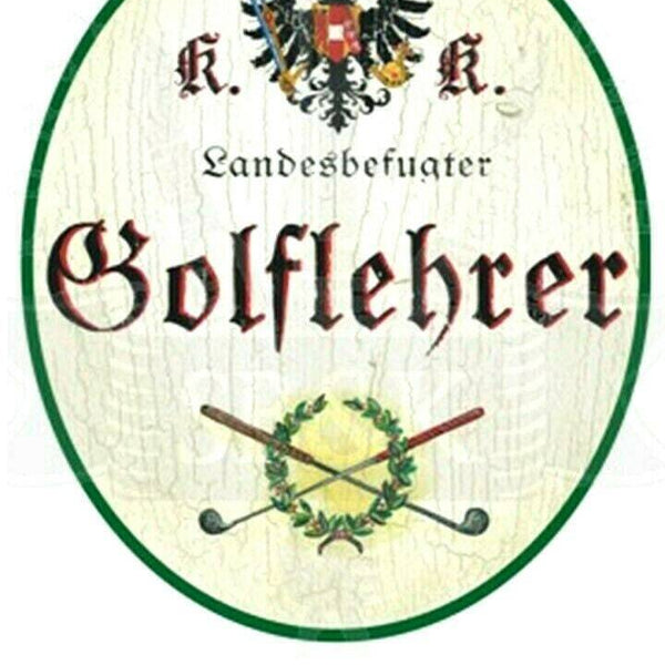 Kuk nostalgie holzschild "golflehrer"