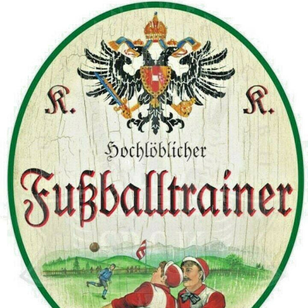 Kuk nostalgie holzschild "fussballtrainer"