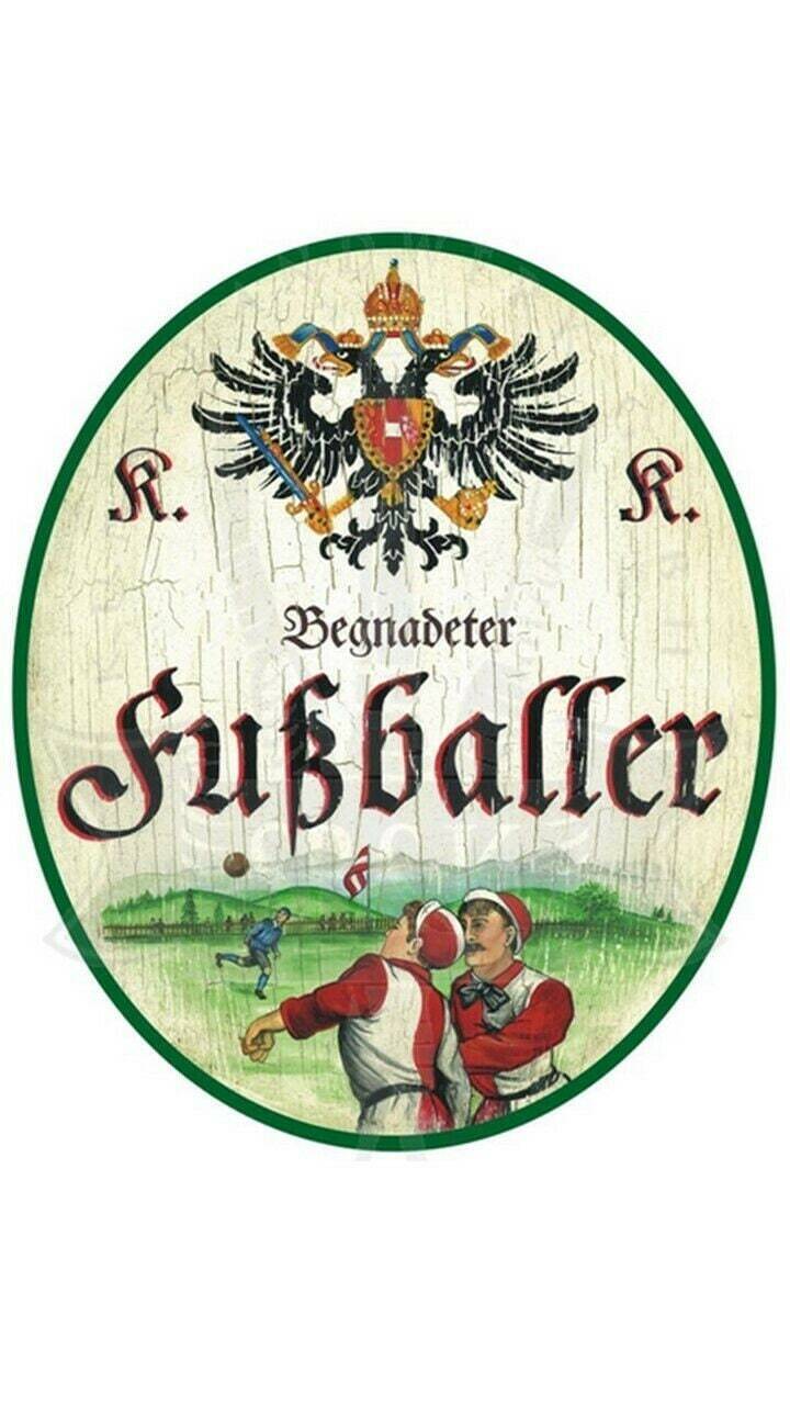 Kuk nostalgie holzschild "begnadeter fussballer"