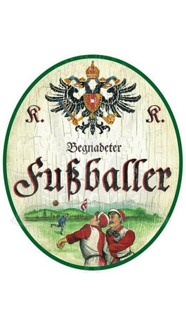 Kuk nostalgie holzschild "begnadeter fussballer"