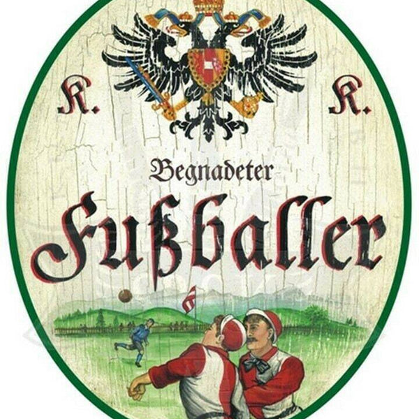 Kuk nostalgie holzschild "begnadeter fussballer"