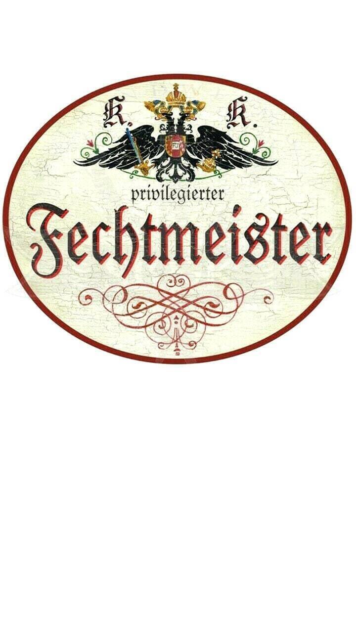 Kuk nostalgie holzschild "fechtmeister"