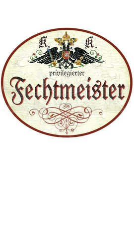 Kuk nostalgie holzschild "fechtmeister"