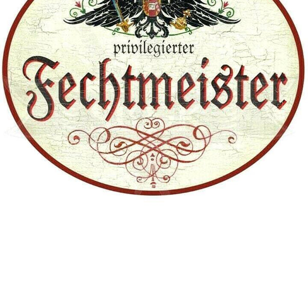 Kuk nostalgie holzschild "fechtmeister"