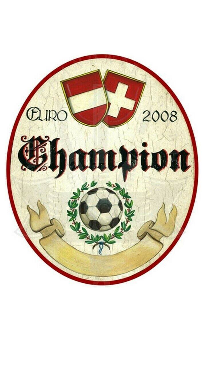 Kuk nostalgie holzschild "euro champion 2008"