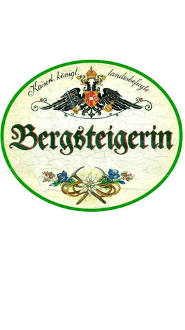 Kuk nostalgie holzschild "bergsteigerin"