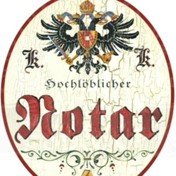 KuK Nostalgie Holzschild "Notar"