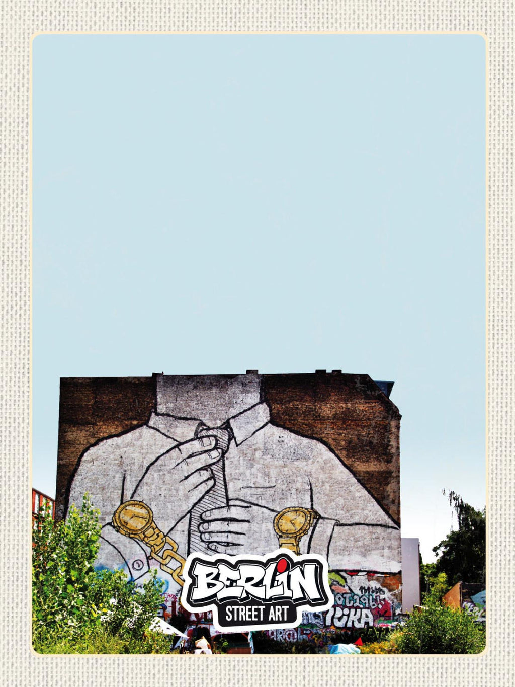 Schild Berlin Street Art Graffiti Mann Kopflos D 12x18 20x30 30x40 Blech/Holz