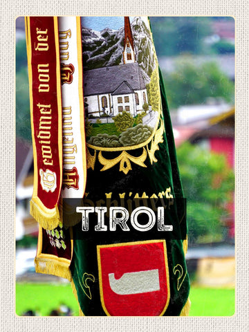 Schild Tirol Flagge Umzug Brauchtum Österreich 12x18 20x30 30x40 Blech/Holz