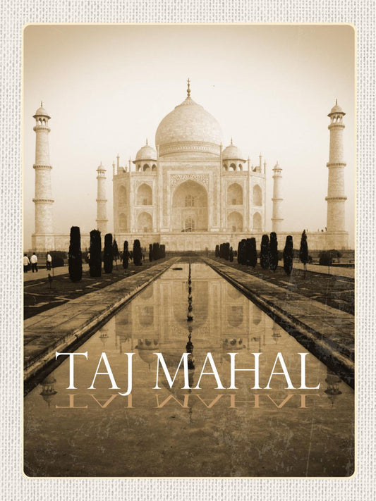 Schild Taj Mahal Mausoleum Sehenswürdigkeit Indien 12x18 20x30 30x40 Blech/Holz