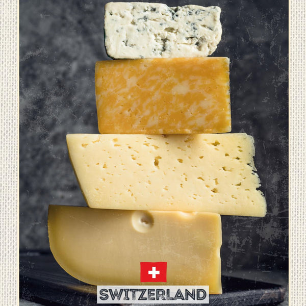 Schild Switzerland Schweiz Schweizer Käse Sorten 12x18 20x30 30x40 Blech/Holz