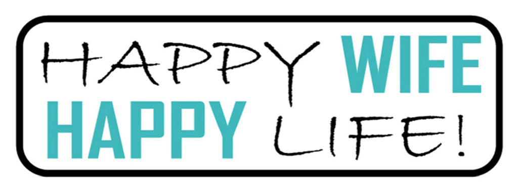 Schild Happy Wife Happy Life Ehe Frau Glücklich Leben Paar 27x10 Blech od. Holz