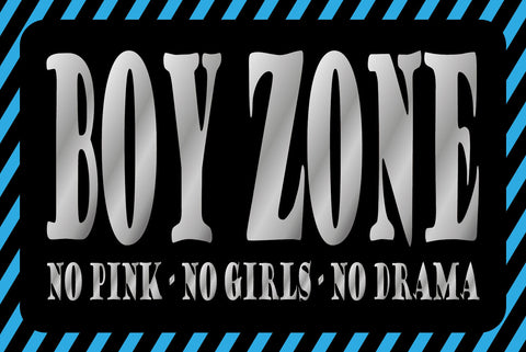 Schild Boy Zone Jungen Zimmer No Girls Raum 12x18 / 20x30 / 30x40 Blech od. Holz