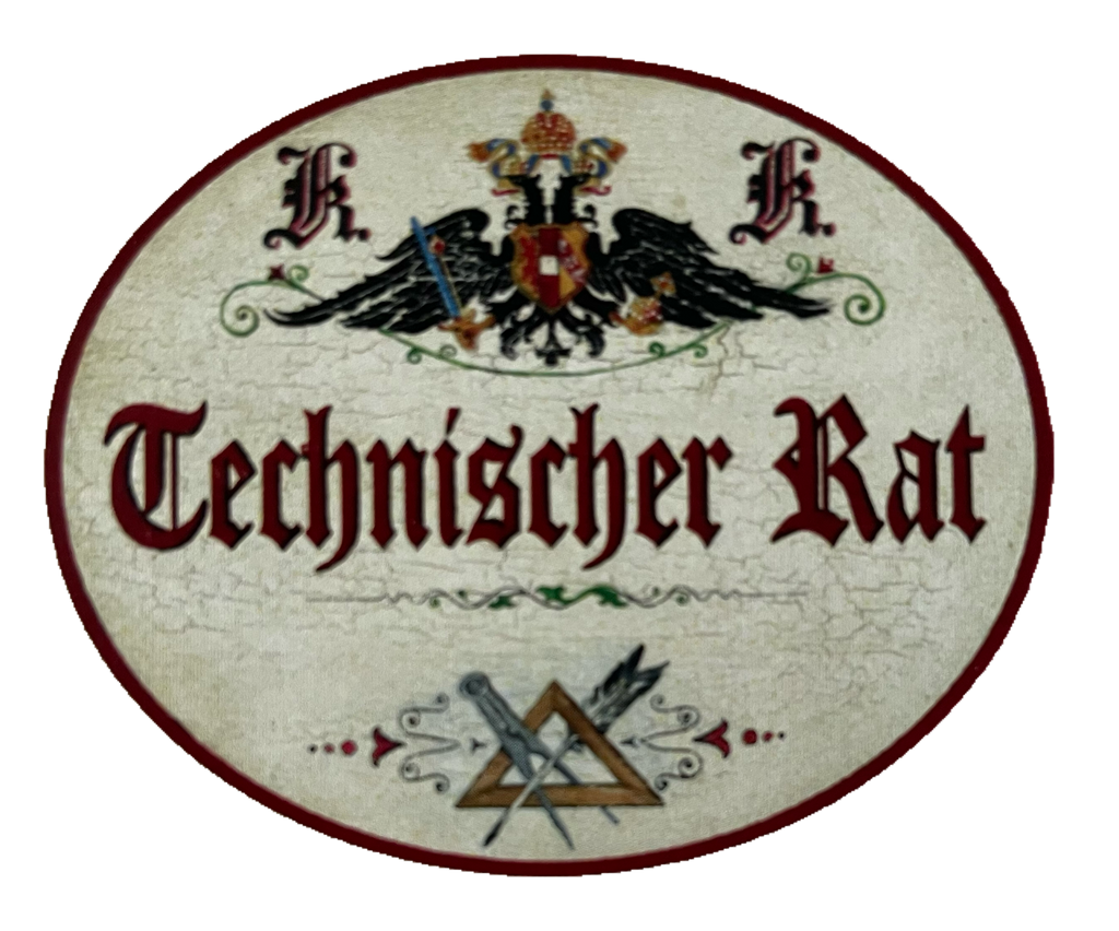 KuK Nostalgie Holzschild Technischer Rat Auszeichnung Berufstitel Titel Schild