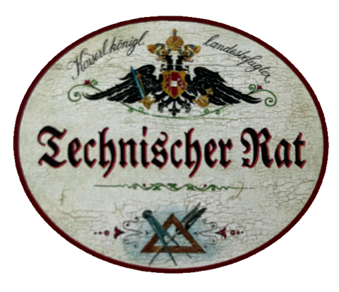 KuK Nostalgie Holzschild Landesbefugter Technischer Rat Auszeichnung Schild
