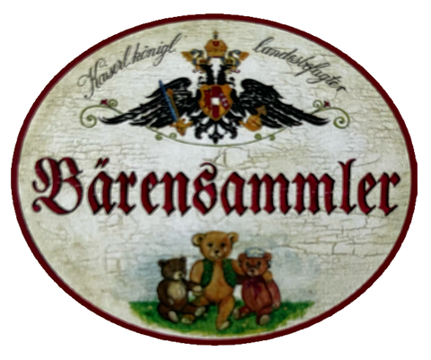KuK Nostalgie Holzschild Landesbefugter Bärensammler Teddy Bär Stofftier Schild