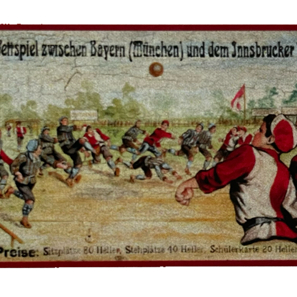 Nostalgie Holzschild Fußball Wett Spiel Bayern München Innsbruck Match Schild