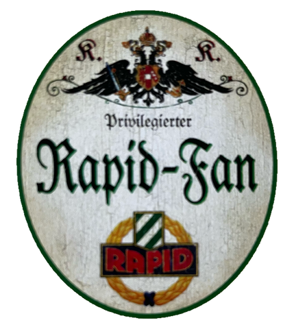 KuK Nostalgie Holzschild Privilegierter Rapid Fan Fußball Wien Bundesliga Schild