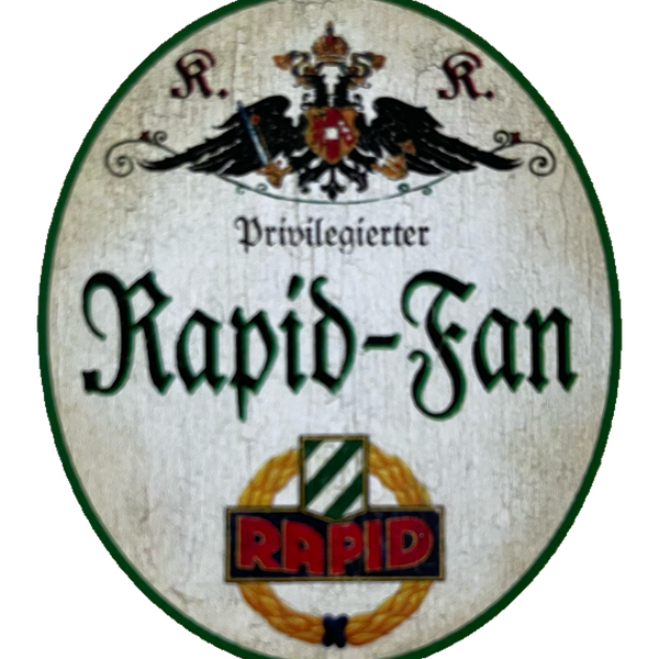 KuK Nostalgie Holzschild Privilegierter Rapid Fan Fußball Wien Bundesliga Schild