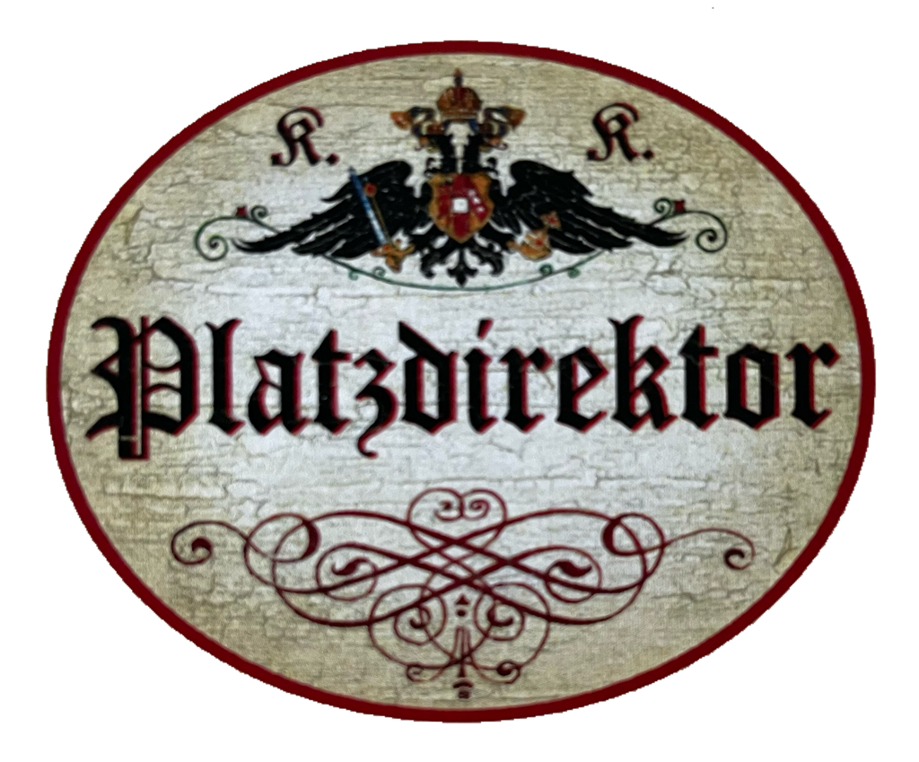 KuK Nostalgie Holzschild Platzdirektor Leiter Sport  Schild