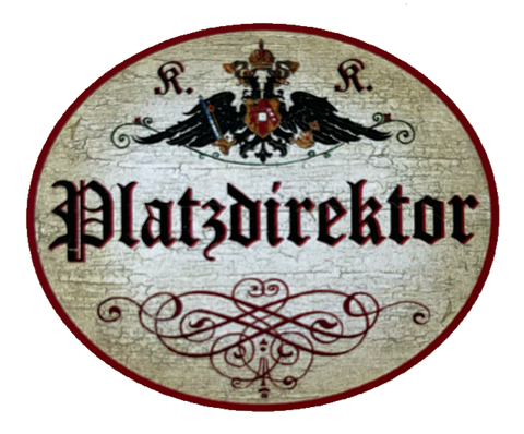 KuK Nostalgie Holzschild Platzdirektor Leiter Sport  Schild