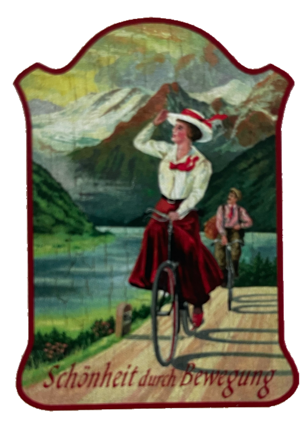 Nostalgie Holzschild Schönheit Durch Bewegung Fahrrad Radfahren Radtour Schild