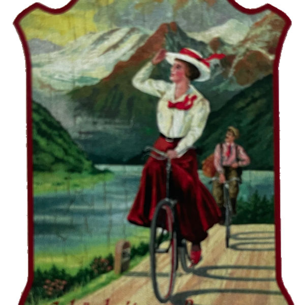 Nostalgie Holzschild Schönheit Durch Bewegung Fahrrad Radfahren Radtour Schild