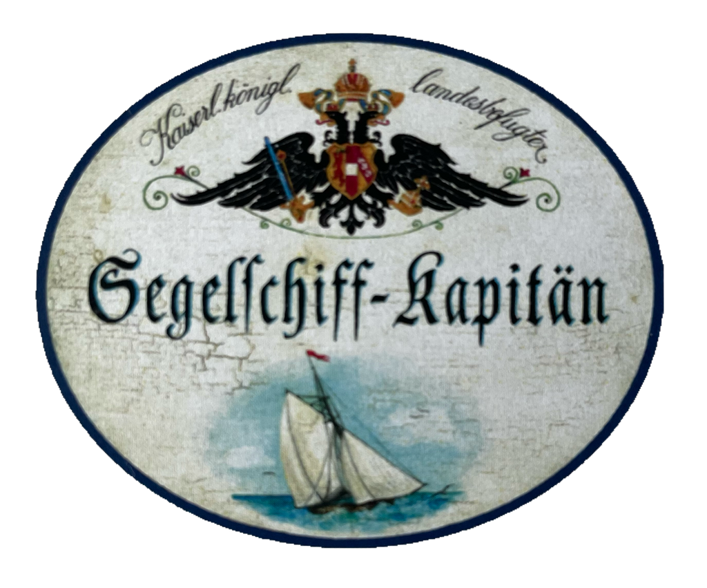 KuK Nostalgie Holzschild Landesbefugter Segelschiff Kapitän Schifffahrt Schild