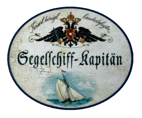 KuK Nostalgie Holzschild Landesbefugter Segelschiff Kapitän Schifffahrt Schild