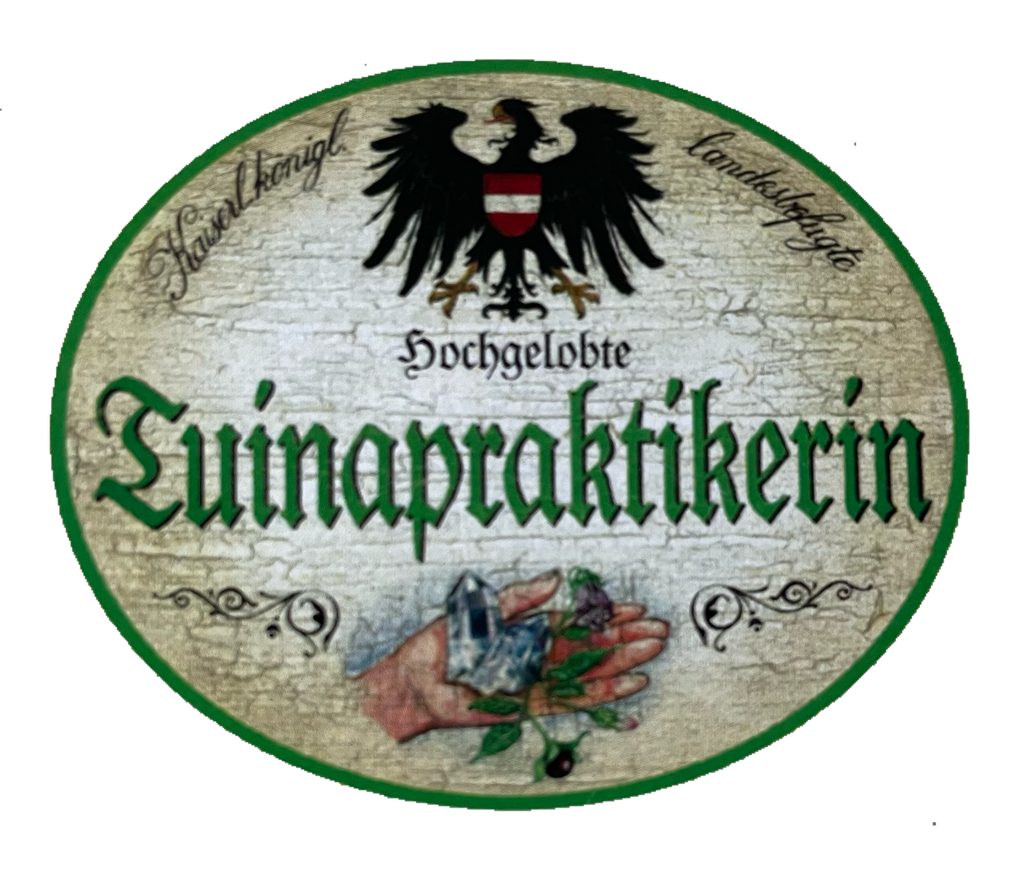 KuK Nostalgie Holzschild Hochgelobte Tuinapraktikerin Heilmassage Schild
