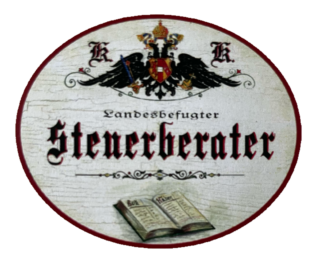 KuK Nostalgie Holzschild Landesbefugter Steuerberater Finanzverwalter Schild