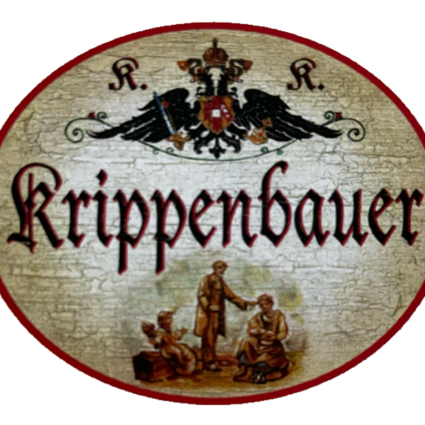 KuK Nostalgie Holzschild Krippenbauer Krippe Weihnachten Handwerk Schild
