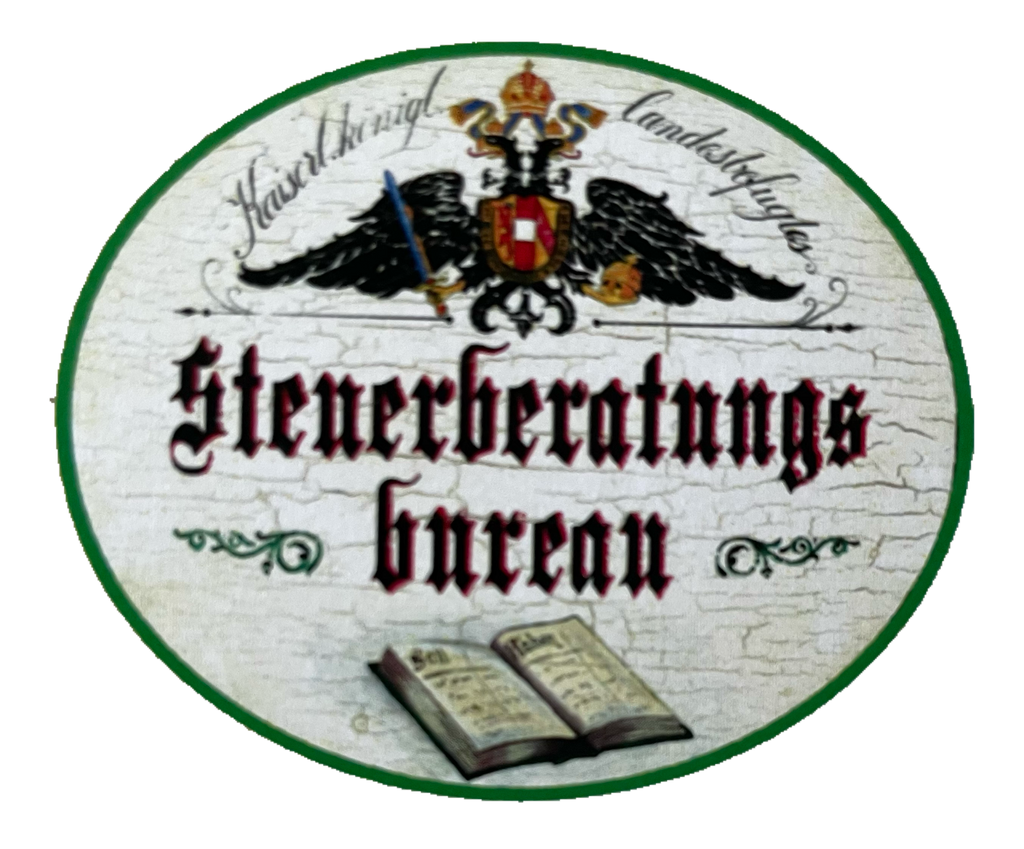 KuK Nostalgie Holzschild Landesbefugtes Steuerberatungs-Bureau Büro Schild