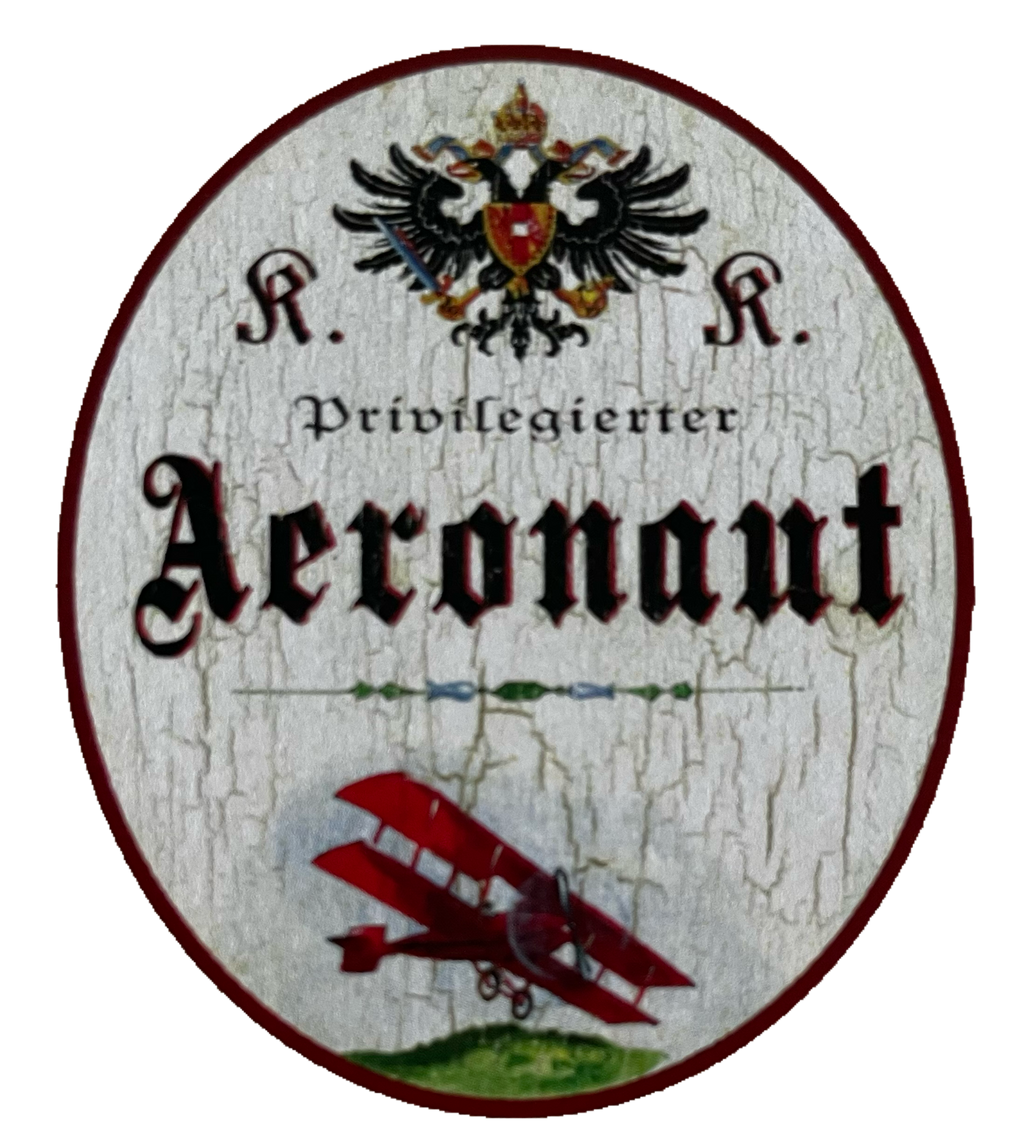 KuK Nostalgie Holzschild Privilegierter Aeronaut Pilot Flugzeug Luftfahrt Schild