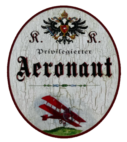 KuK Nostalgie Holzschild Privilegierter Aeronaut Pilot Flugzeug Luftfahrt Schild