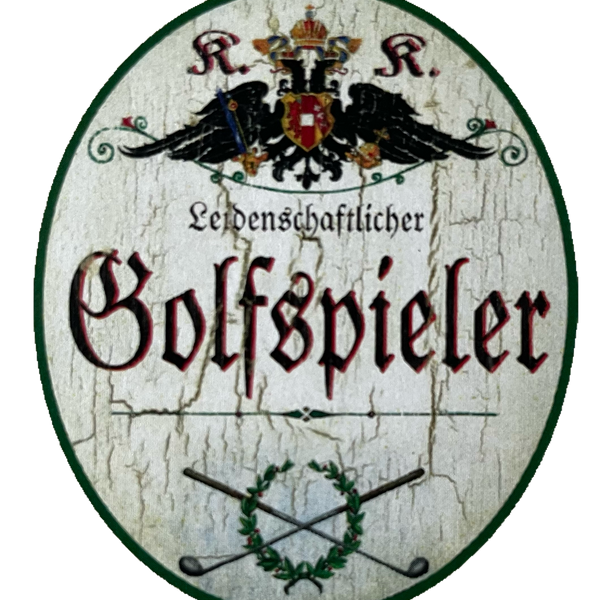 KuK Nostalgie Holzschild Leidenschaftlicher Golfspieler Golf Sport Schild