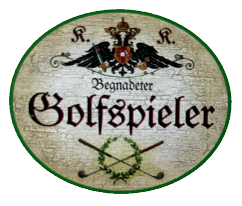 KuK Nostalgie Holzschild Begnadeter Golfspieler Golf Sport Schläger Schild
