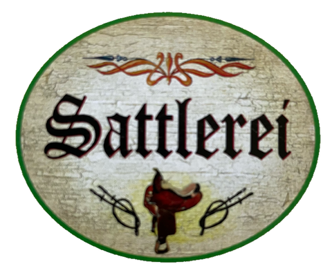Nostalgie Holzschild Sattlerei Pferde Sattel Reiten Reiter Pferd Schild