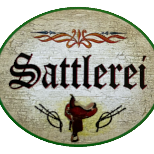 Nostalgie Holzschild Sattlerei Pferde Sattel Reiten Reiter Pferd Schild