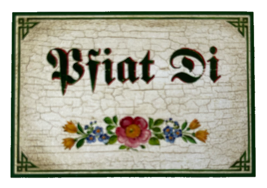 Nostalgie Holzschild Pfiat Di Auf Wiedersehen Tschüss Verabschiedung Schild