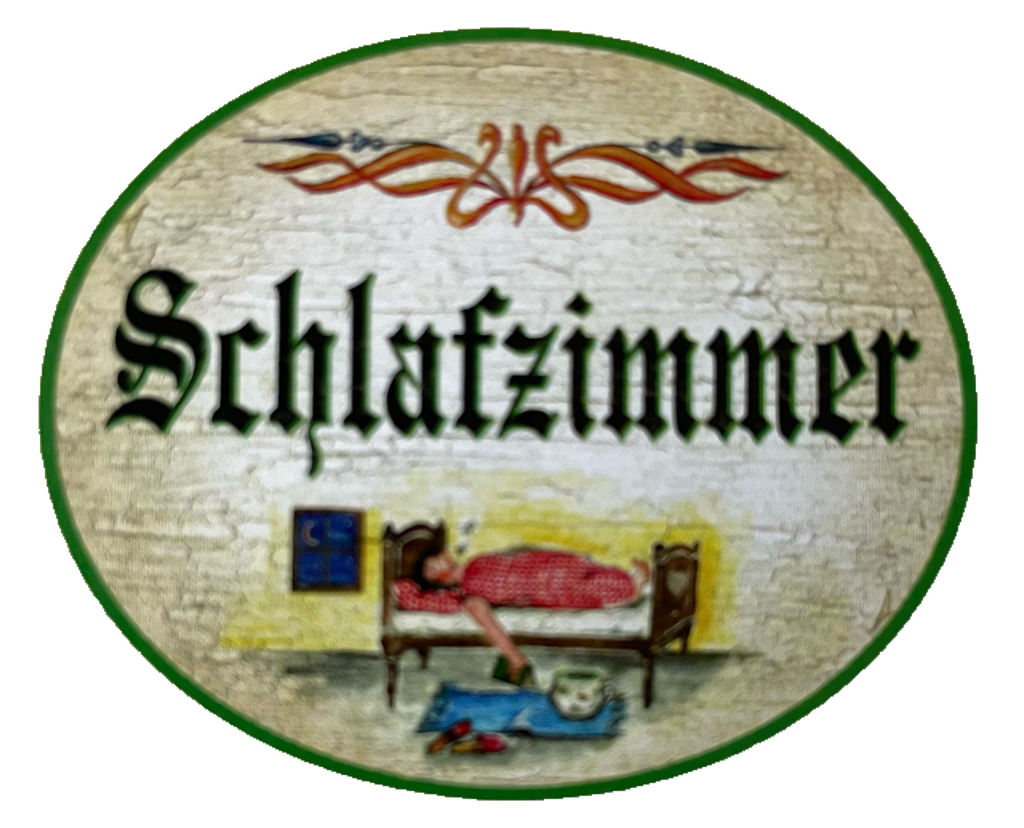 Nostalgie Holzschild Schlafzimmer Schlafen Bett Schild