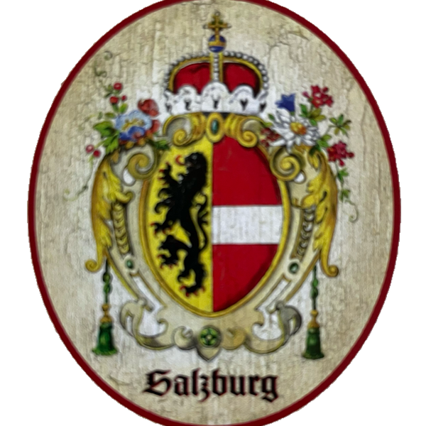 Nostalgie Holzschild Salzburg Wappen Bundesland Österreich Schild