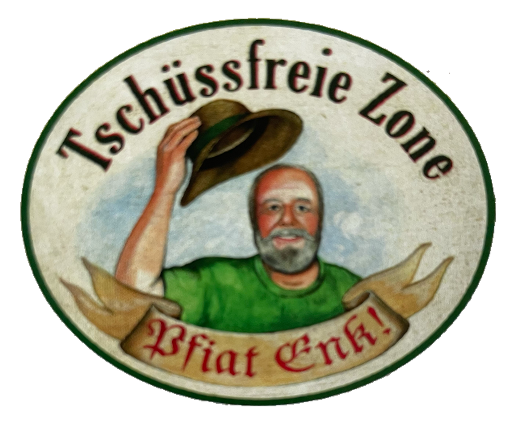 Nostalgie Holzschild Tschüssfreie Zone Pfiat Enk Euch Verabschiedung Schild