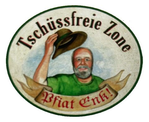 Nostalgie Holzschild Tschüssfreie Zone Pfiat Enk Euch Verabschiedung Schild