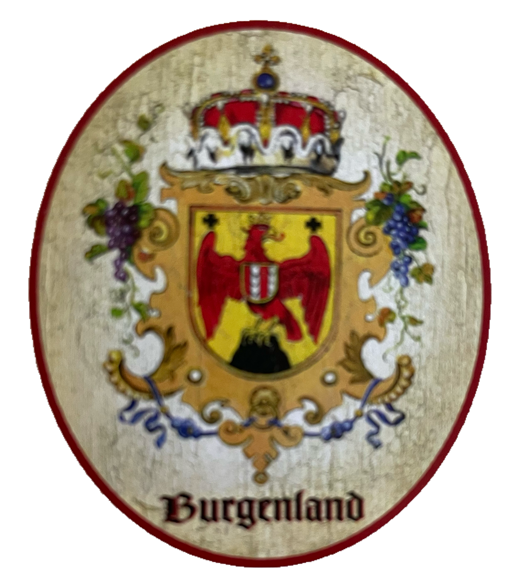 Nostalgie Holzschild Burgenland Wappen Bundesland Österreich Schild