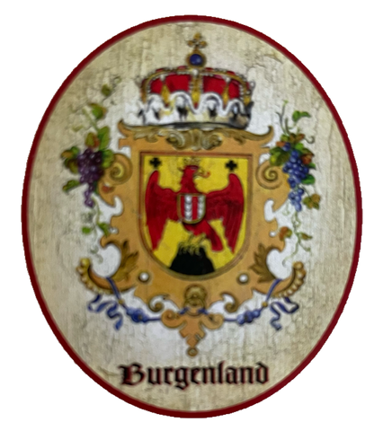 Nostalgie Holzschild Burgenland Wappen Bundesland Österreich Schild